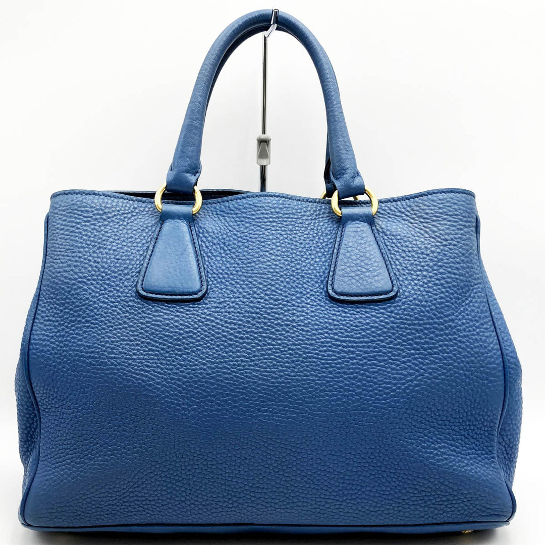 PRADA プラダ 
 ハンドバッグ 
レザー ブルー