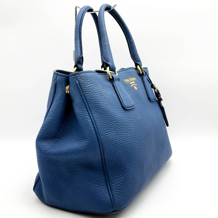 PRADA プラダ 
 ハンドバッグ 
レザー ブルー