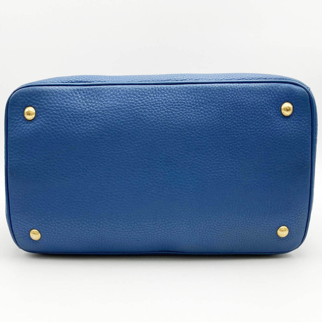 PRADA プラダ 
 ハンドバッグ 
レザー ブルー