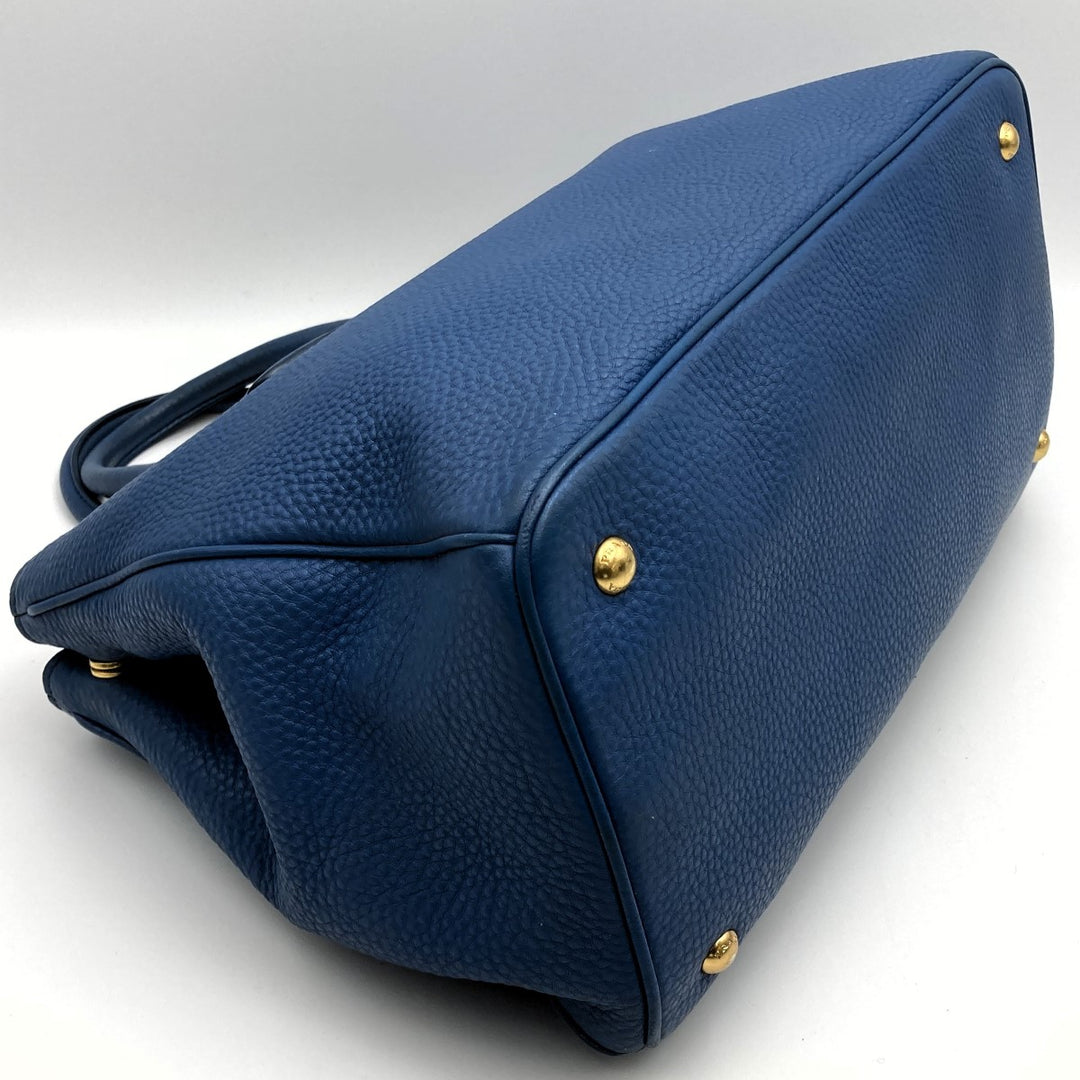 PRADA プラダ 
 ハンドバッグ 
レザー ブルー