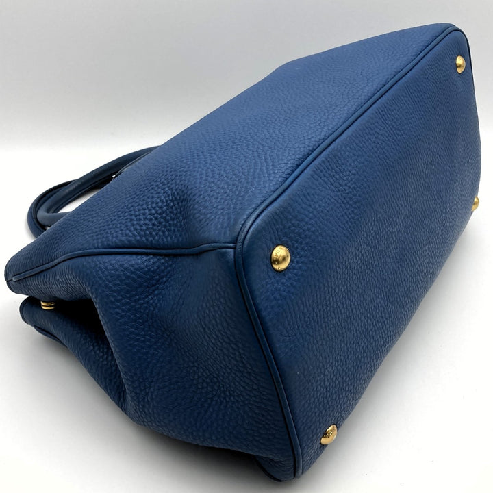 PRADA プラダ 
 ハンドバッグ 
レザー ブルー