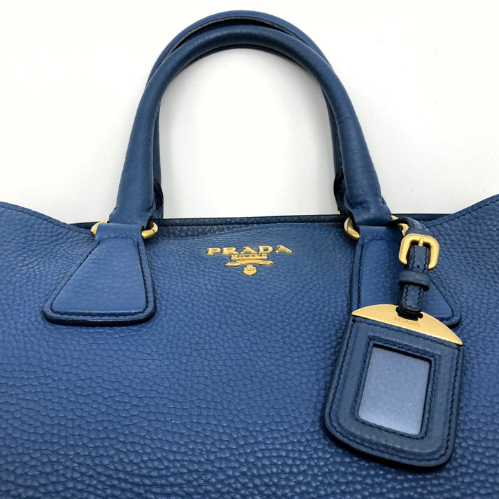 PRADA プラダ 
 ハンドバッグ 
レザー ブルー