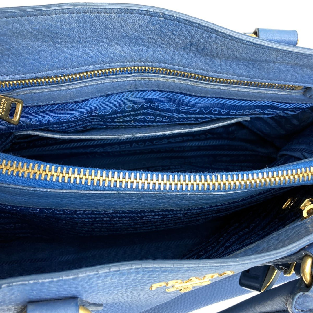 PRADA プラダ 
 ハンドバッグ 
レザー ブルー