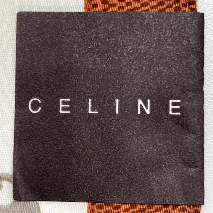 CELINE セリーヌ 
 スカーフ 
シルク ブラウン