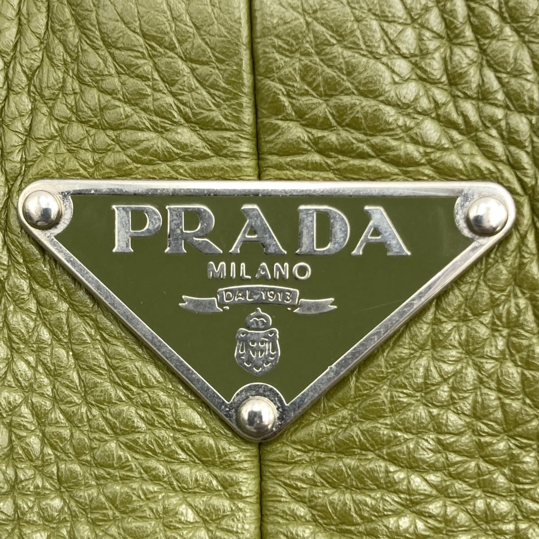 PRADA プラダ 
 トートバッグ 
レザー カーキ