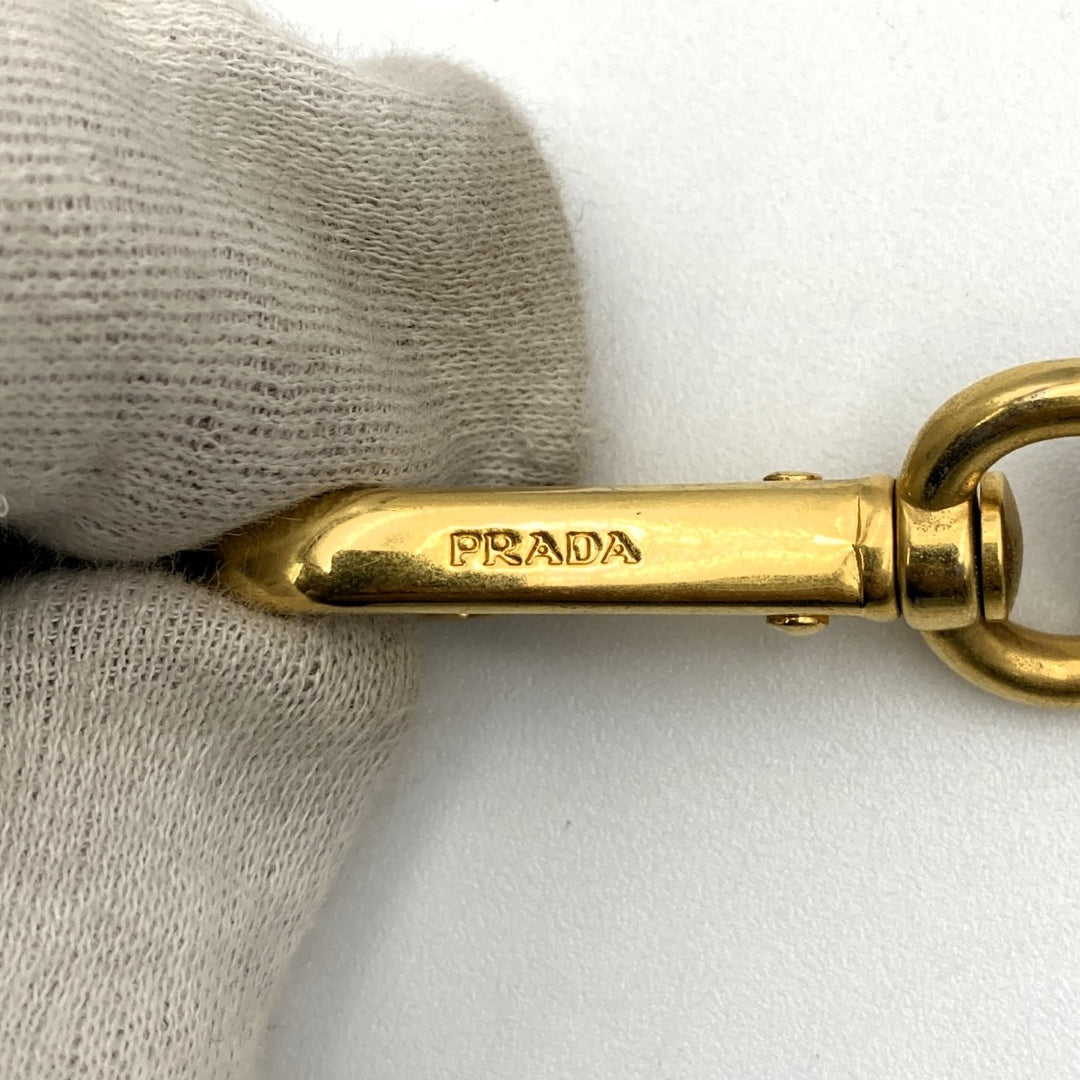 PRADA プラダ 
 ショルダーバッグ 
キャンバス/レザー  ブラウン