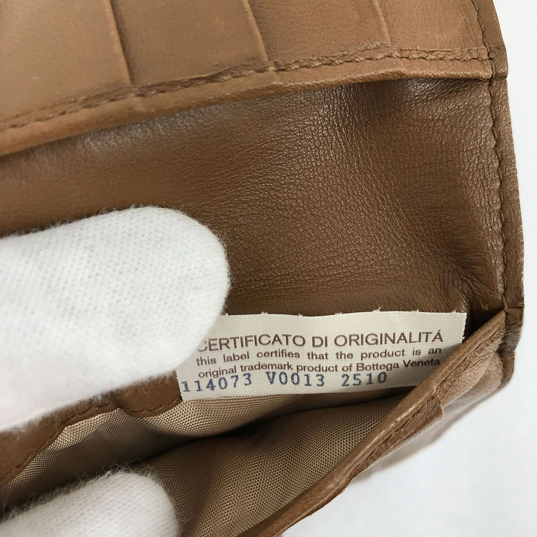 BOTTEGAVENETA ボッテガヴェネタ 
 二つ折り財布 
レザー ブラウン