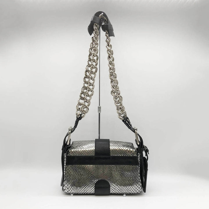 Chloe クロエ 
 ショルダーバッグ 
パイソン シルバー