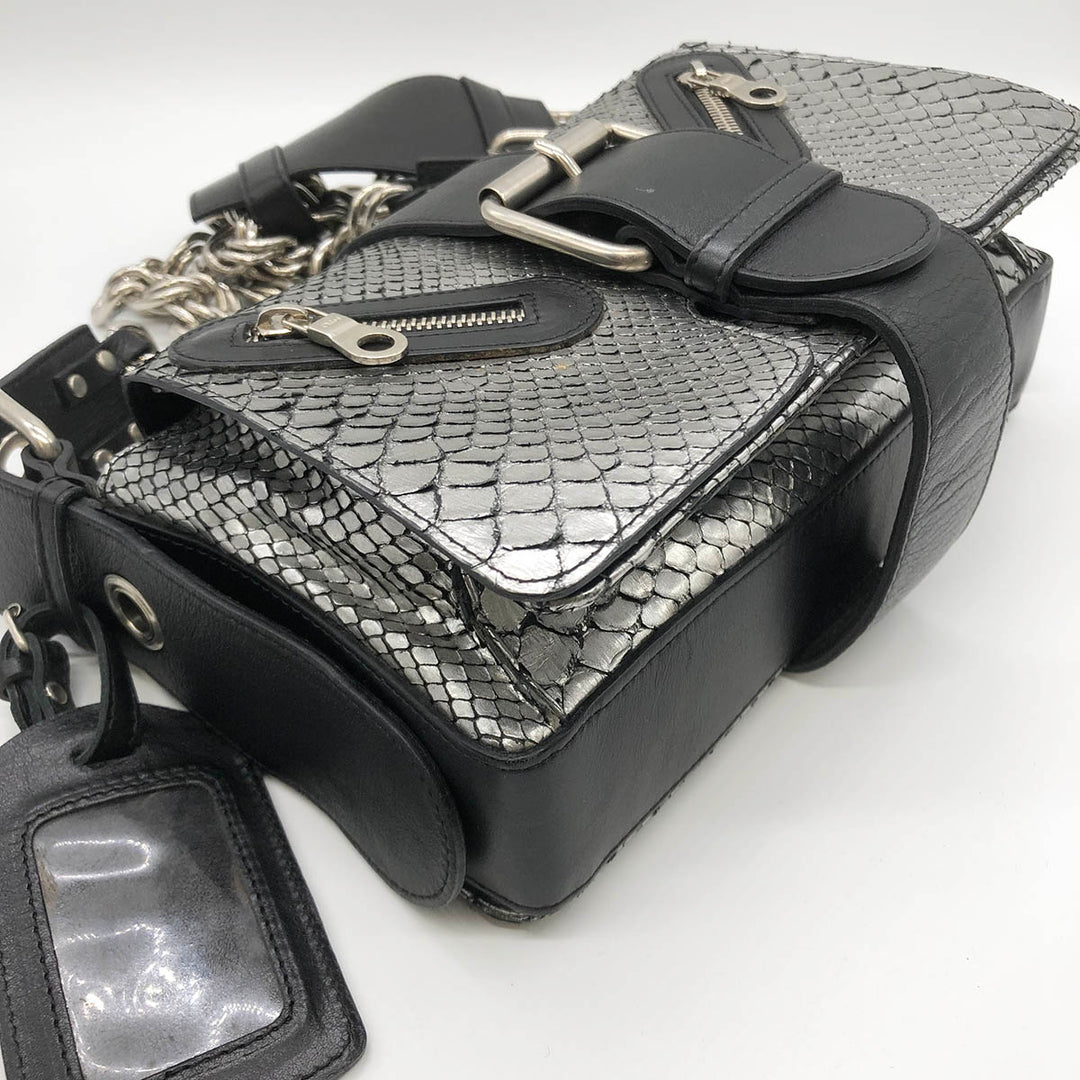 Chloe クロエ 
 ショルダーバッグ 
パイソン シルバー