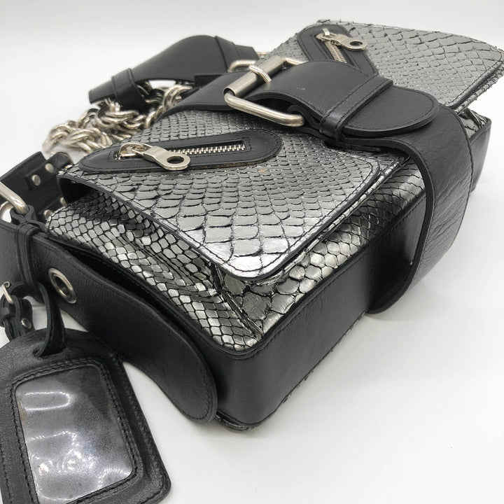 Chloe クロエ 
 ショルダーバッグ 
パイソン シルバー