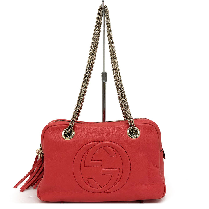 GUCCI グッチ 
 ソーホー ダブルチェーン  308983  ショルダーバッグ 
レザー ベゴニアピンク