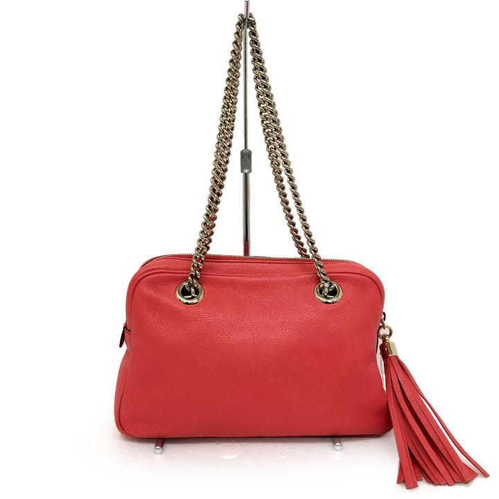 GUCCI グッチ 
 ソーホー ダブルチェーン  308983  ショルダーバッグ 
レザー ベゴニアピンク