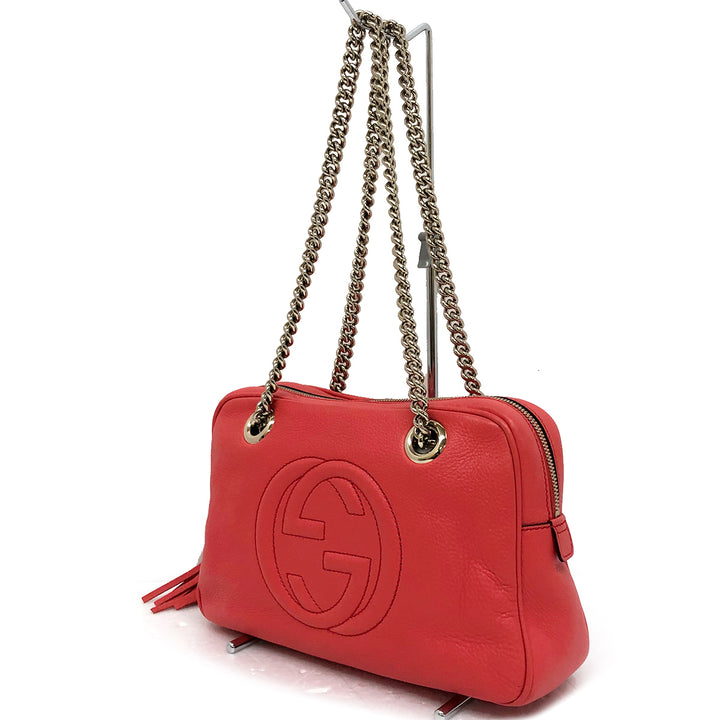 GUCCI グッチ 
 ソーホー ダブルチェーン  308983  ショルダーバッグ 
レザー ベゴニアピンク
