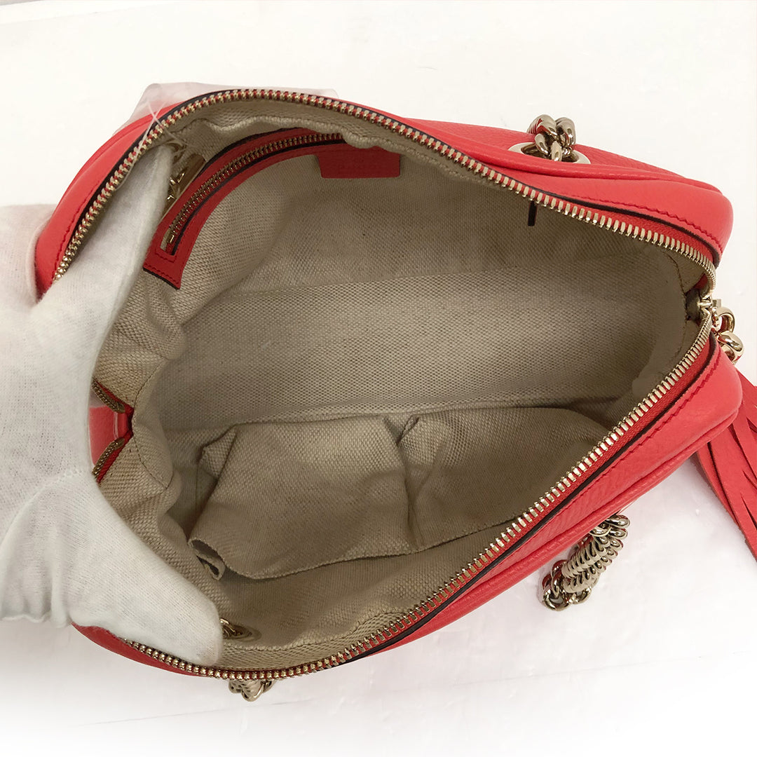 GUCCI グッチ 
 ソーホー ダブルチェーン  308983  ショルダーバッグ 
レザー ベゴニアピンク