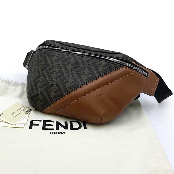 FENDI フェンディ 
 7VA434 ウエストバッグ 
PVC/レザー  ブラウン