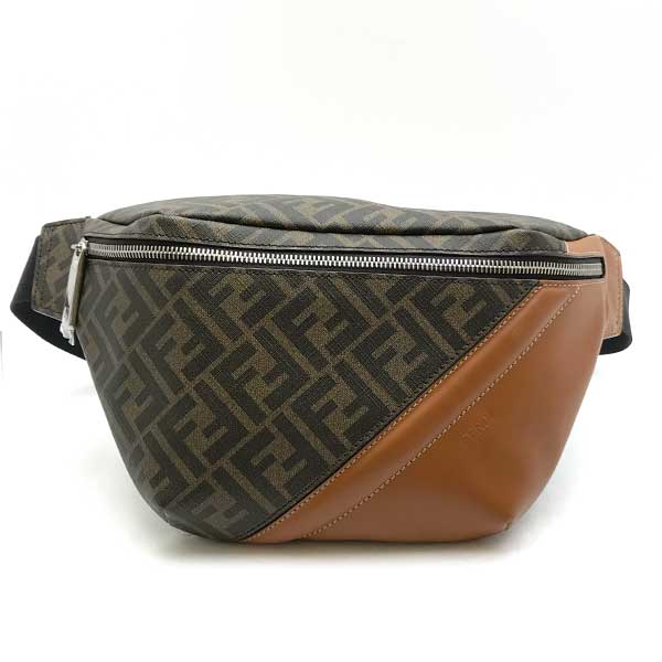 FENDI フェンディ 
 7VA434 ウエストバッグ 
PVC/レザー  ブラウン