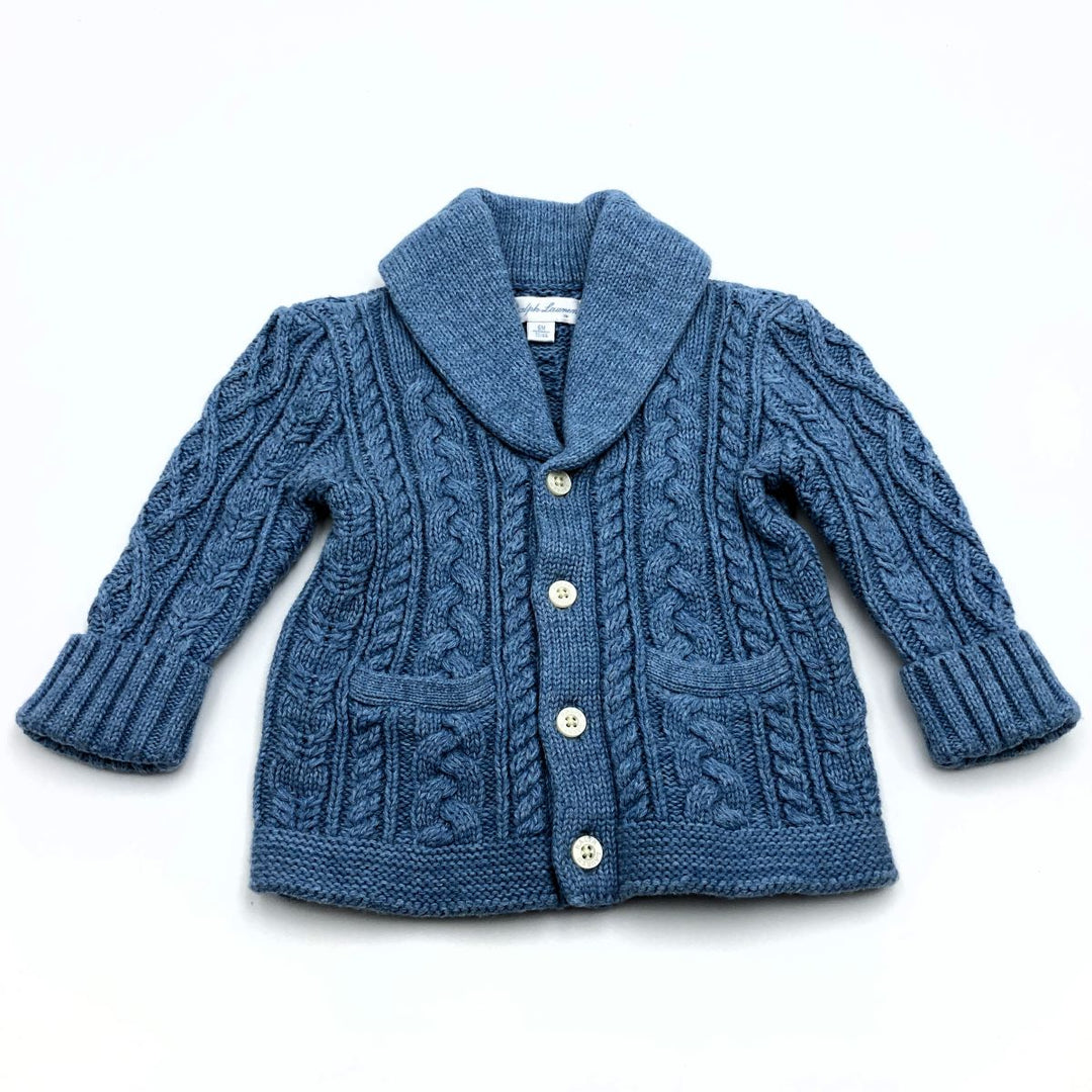 RALPH LAUREN ラルフローレン 
 カーディガン 
コットン ブルー