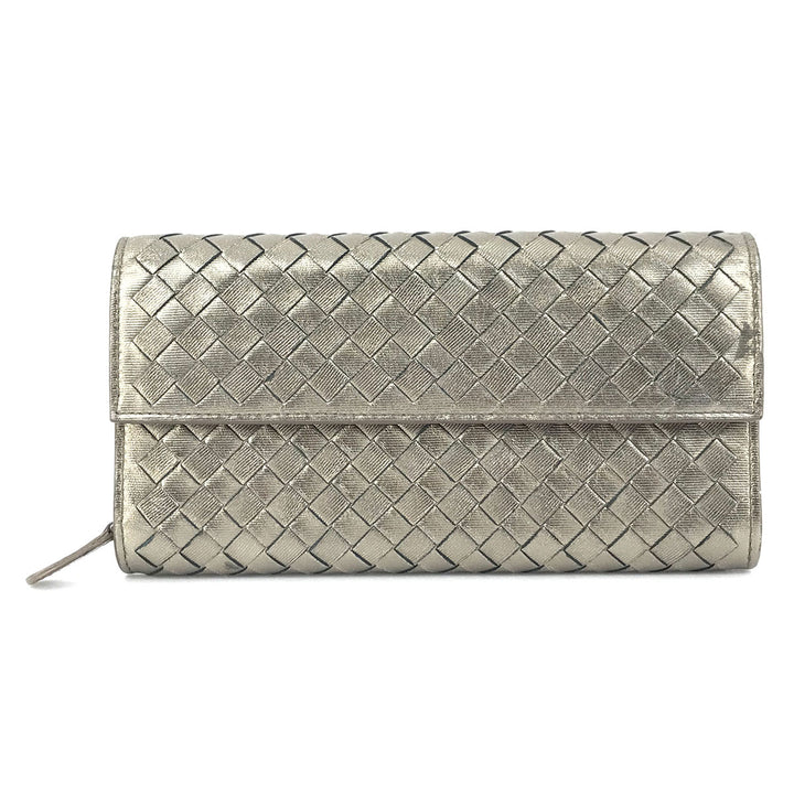 BOTTEGAVENETA ボッテガヴェネタ 
 長財布 
レザー メタリックブロンズ