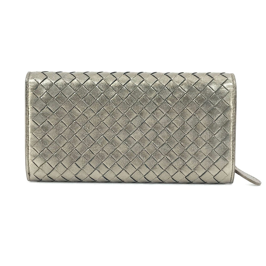 BOTTEGAVENETA ボッテガヴェネタ 
 長財布 
レザー メタリックブロンズ