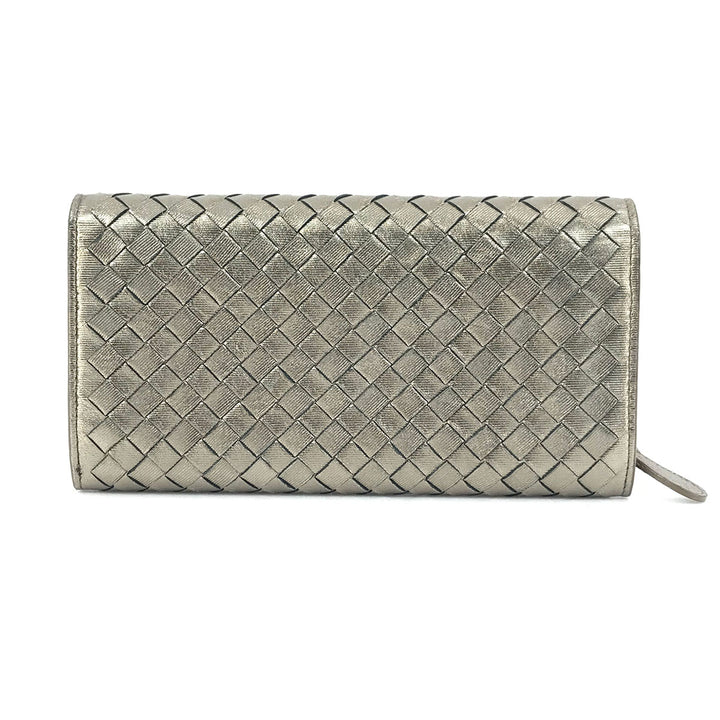 BOTTEGAVENETA ボッテガヴェネタ 
 長財布 
レザー メタリックブロンズ