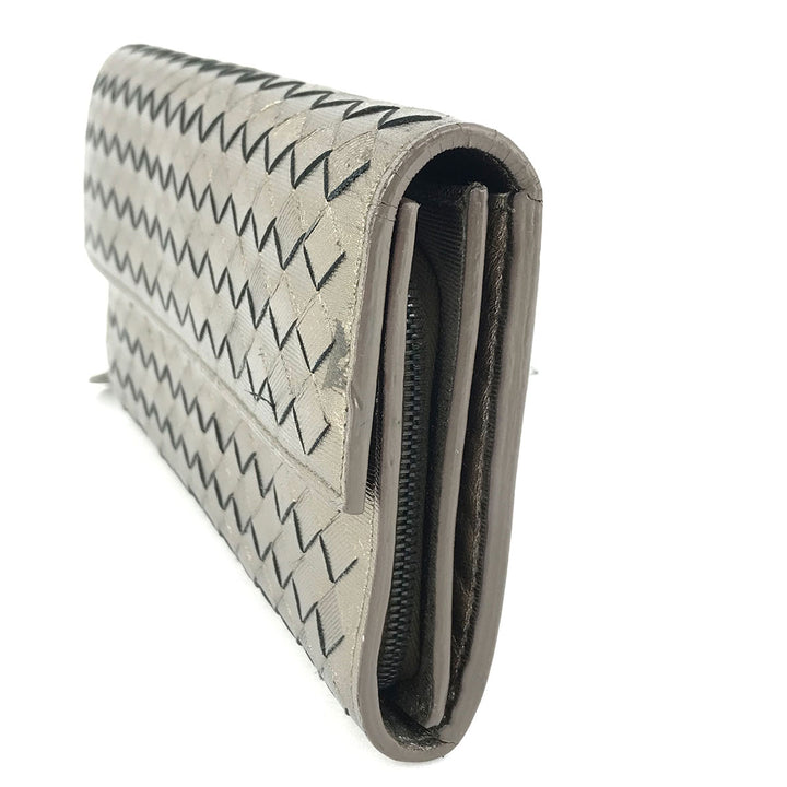 BOTTEGAVENETA ボッテガヴェネタ 
 長財布 
レザー メタリックブロンズ