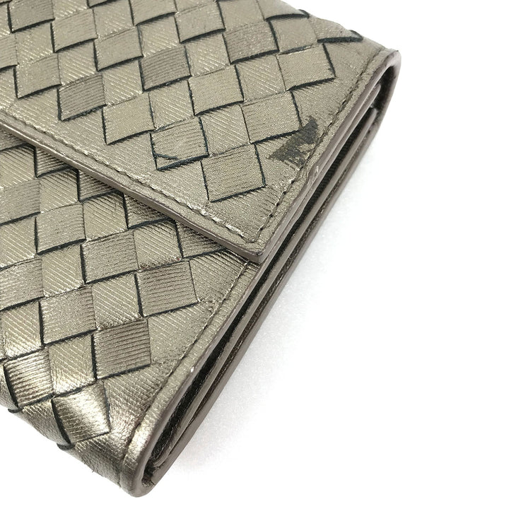 BOTTEGAVENETA ボッテガヴェネタ 
 長財布 
レザー メタリックブロンズ