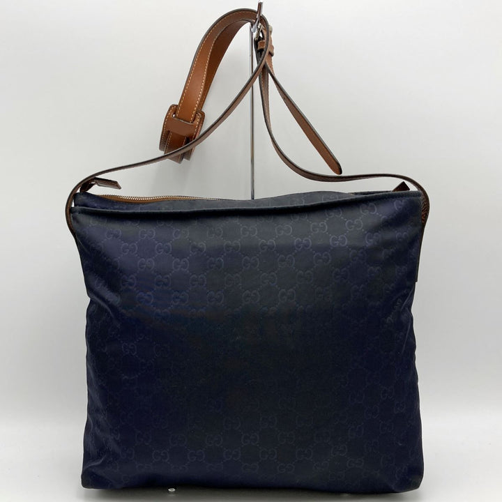 GUCCI グッチ 
 308840 ショルダーバッグ 
ナイロン/レザー  ネイビー