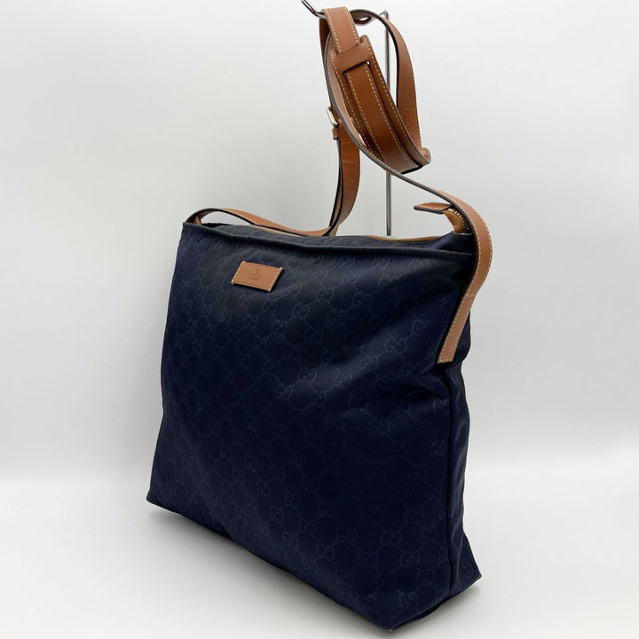 GUCCI グッチ 
 308840 ショルダーバッグ 
ナイロン/レザー  ネイビー