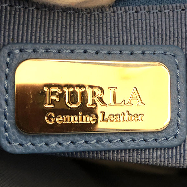 美品 
Furla フルラ 
 ハンドバッグ 
レザー ブルー 中古