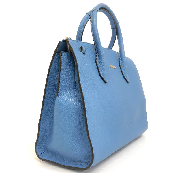 美品 
Furla フルラ 
 ハンドバッグ 
レザー ブルー 中古