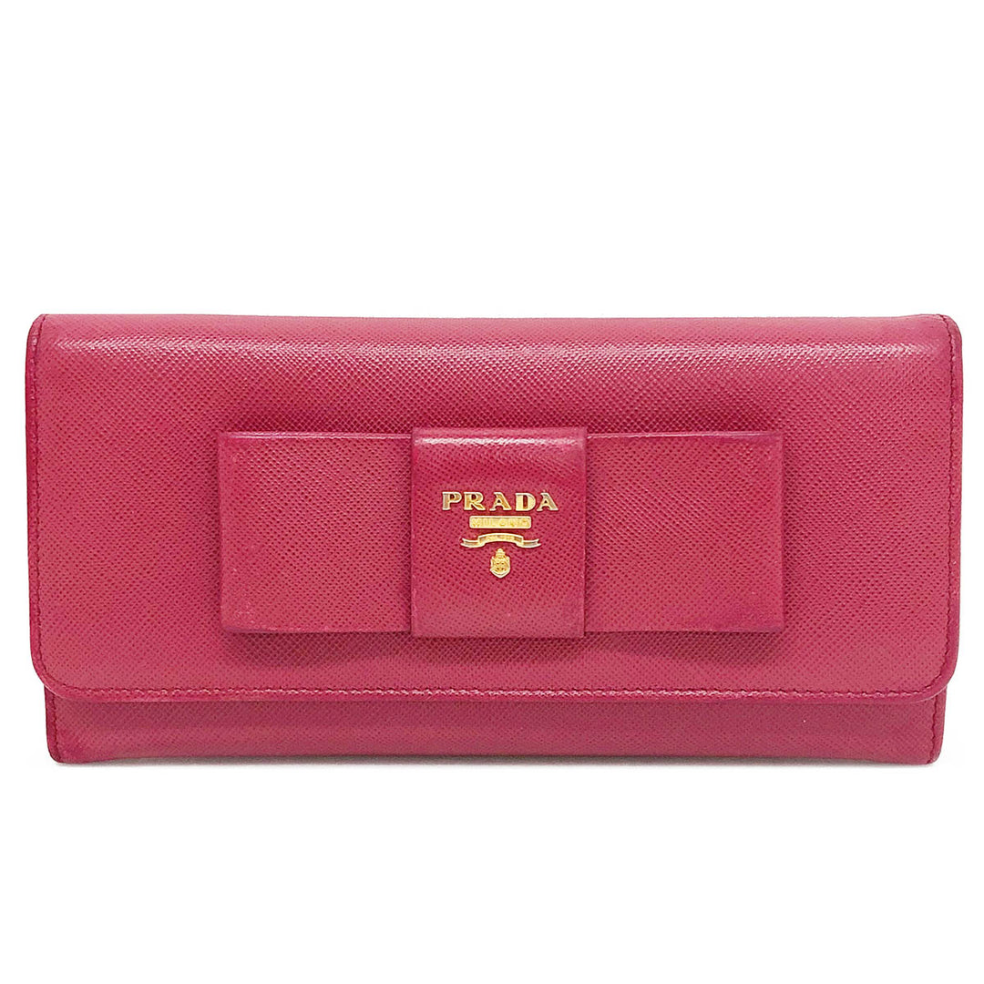 PRADA プラダ 
 2つ折り長財布 長財布 
レザー ピンク系