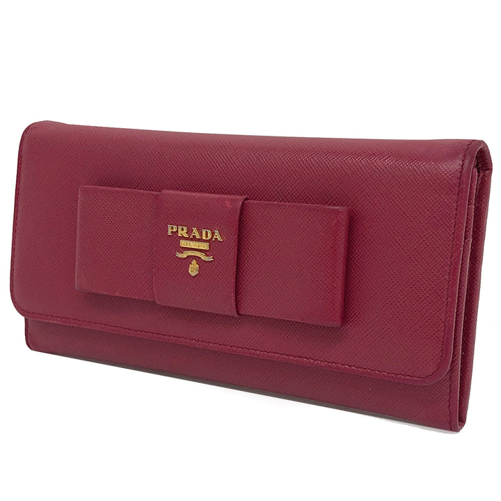 PRADA プラダ 
 2つ折り長財布 長財布 
レザー ピンク系