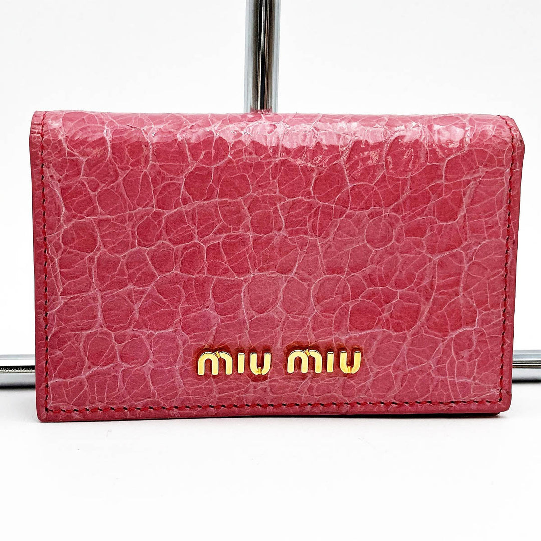 Miu Miu ミュウ ミュウ 
 コインケース 
レザー ピンク