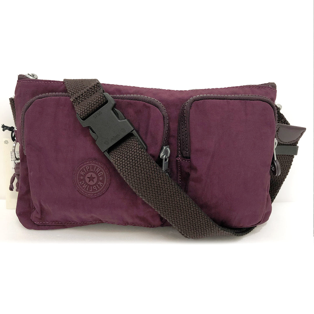 Kipling キプリング 
 K1448351E ショルダーバッグ 
ナイロン/レザー  ダークプラム