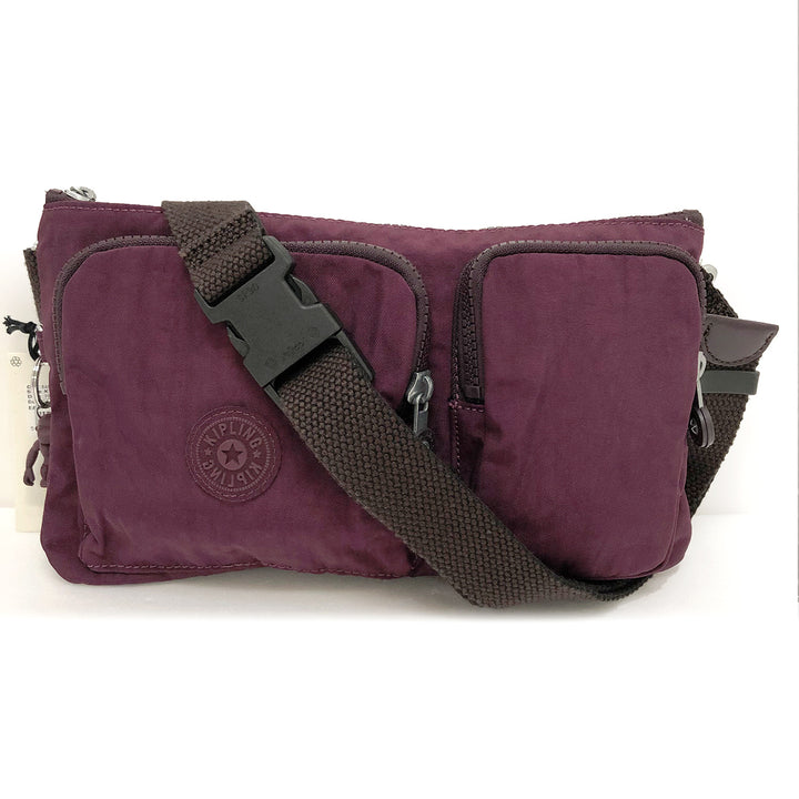 Kipling キプリング 
 K1448351E ショルダーバッグ 
ナイロン/レザー  ダークプラム
