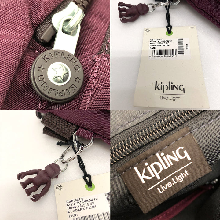 Kipling キプリング 
 K1448351E ショルダーバッグ 
ナイロン/レザー  ダークプラム