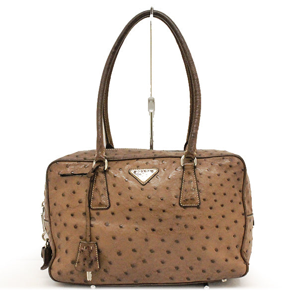 PRADA プラダ 
 BL0095  ショルダーバッグ 
オーストリッチ ブラウン系