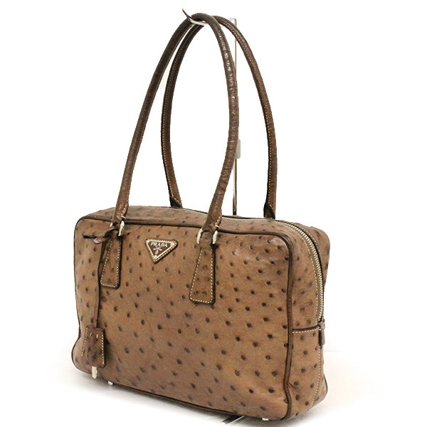PRADA プラダ 
 BL0095  ショルダーバッグ 
オーストリッチ ブラウン系