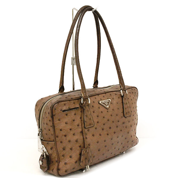 PRADA プラダ 
 BL0095  ショルダーバッグ 
オーストリッチ ブラウン系