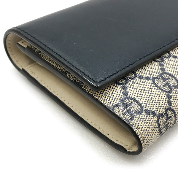 GUCCI グッチ 
 410100 長財布 
レザー/PVC  ネイビー