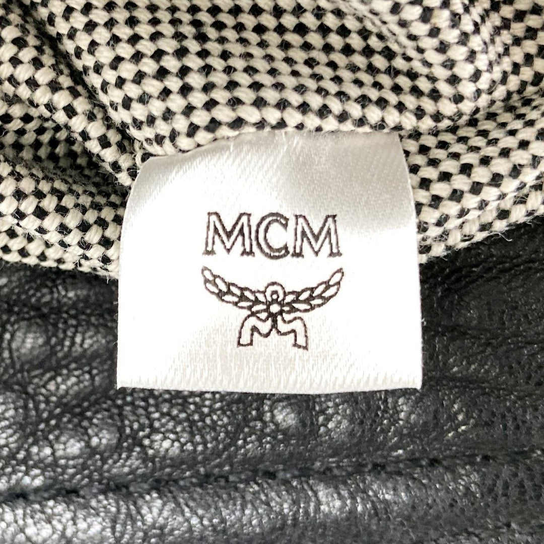 MCM エム・シー・エム 
 ハンドバッグ 
レザー ブラック