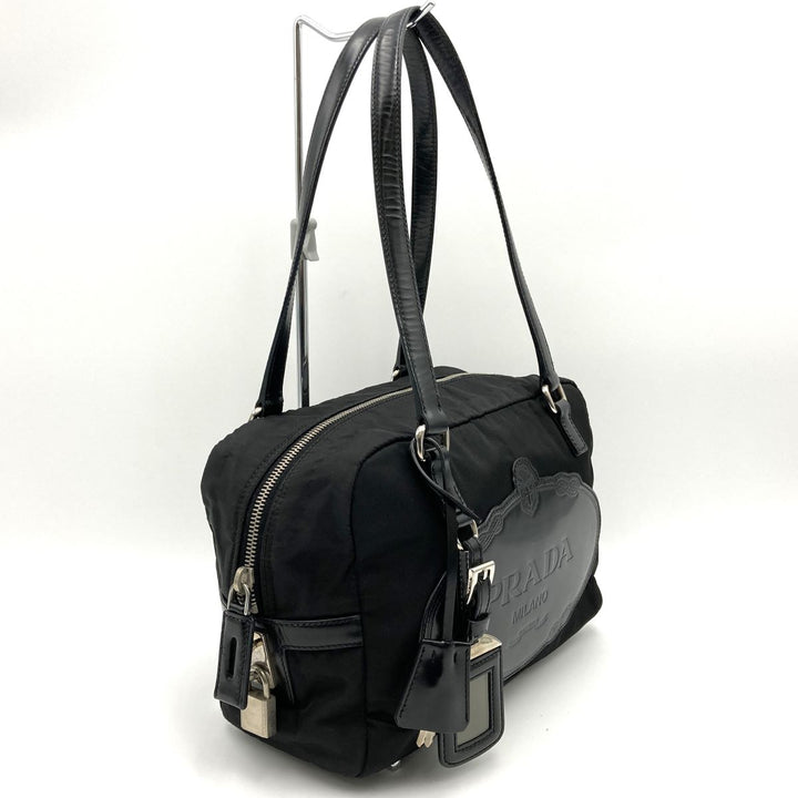PRADA プラダ 
 BR3150 トートバッグ 
ナイロン/レザー  ブラック
