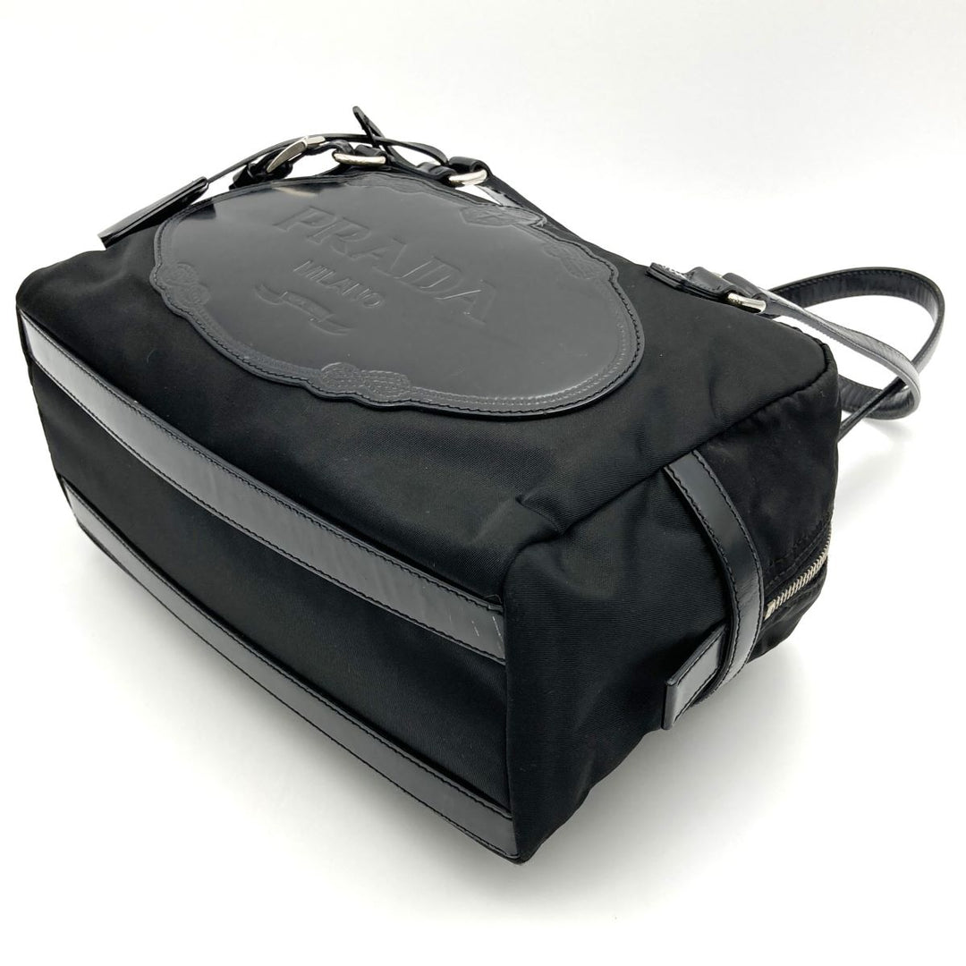 PRADA プラダ 
 BR3150 トートバッグ 
ナイロン/レザー  ブラック