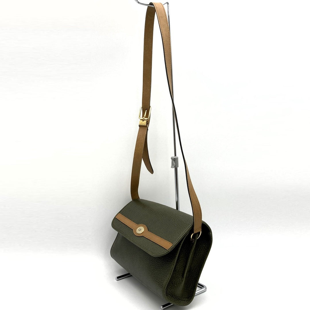 Christian Dior クリスチャンディオール 
 ショルダーバッグ 
レザー カーキ