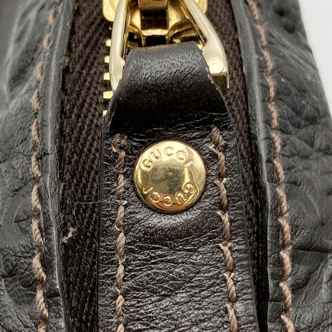 GUCCI グッチ 
 201448  ショルダーバッグ 
レザー ダークブラウン