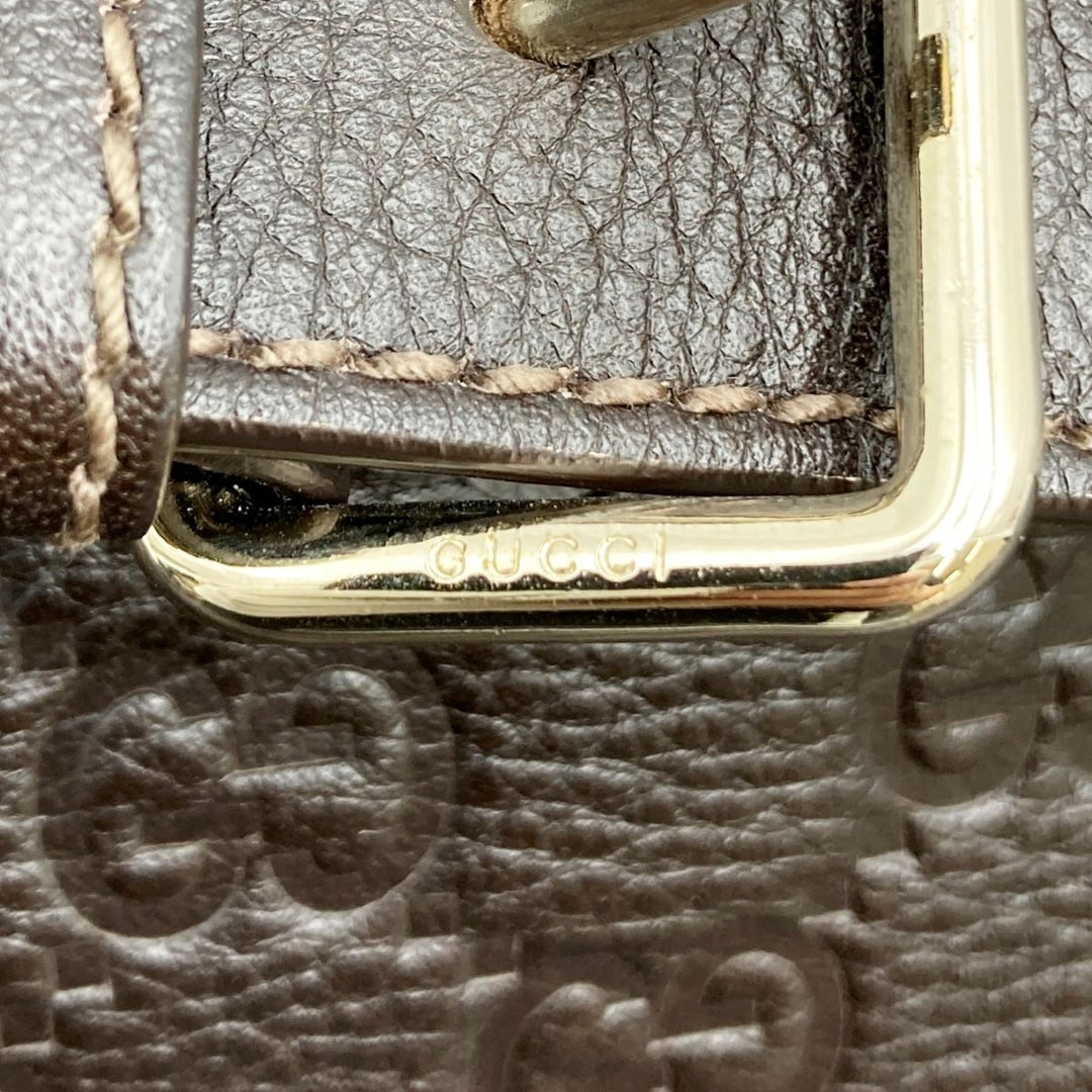 GUCCI グッチ 
 201448  ショルダーバッグ 
レザー ダークブラウン
