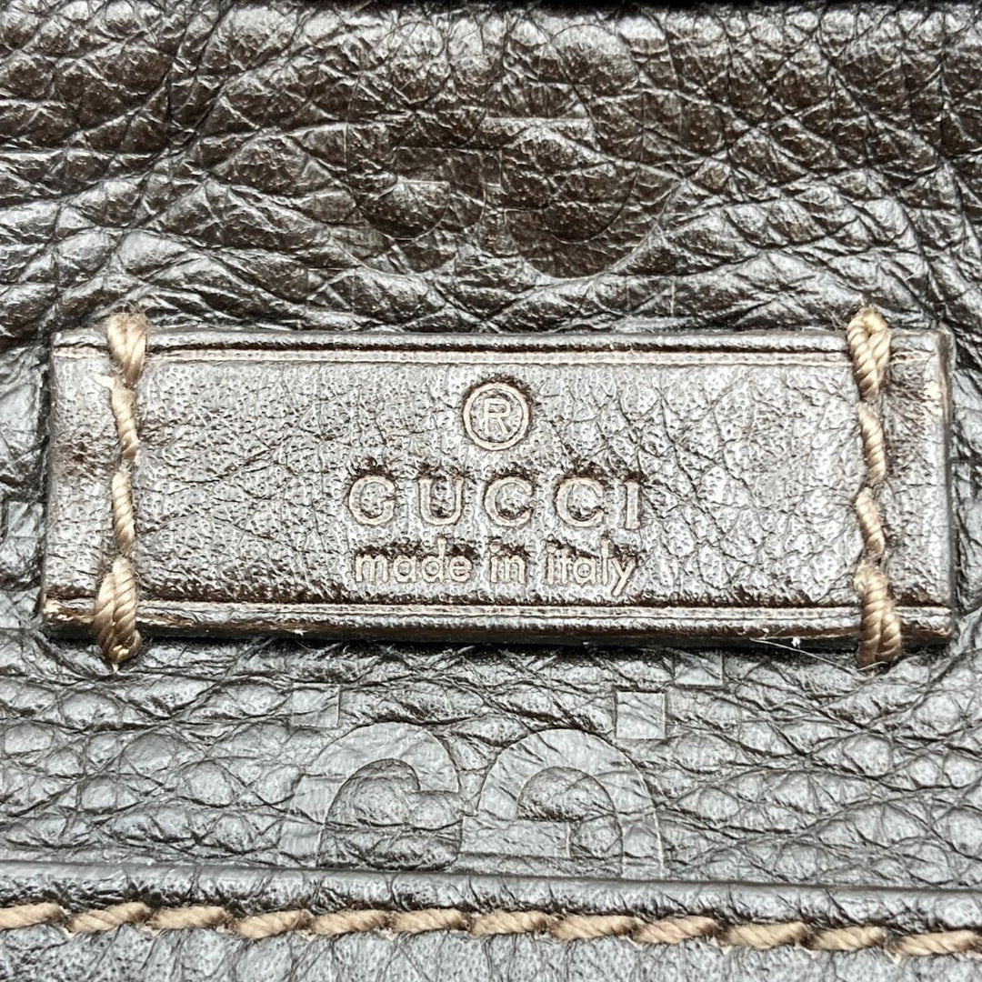 GUCCI グッチ 
 201448  ショルダーバッグ 
レザー ダークブラウン