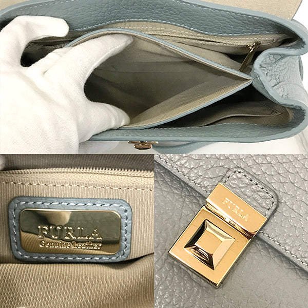 中美品 
Furla フルラ 
 ショルダーバッグ 
レザー ブルー/青 中古