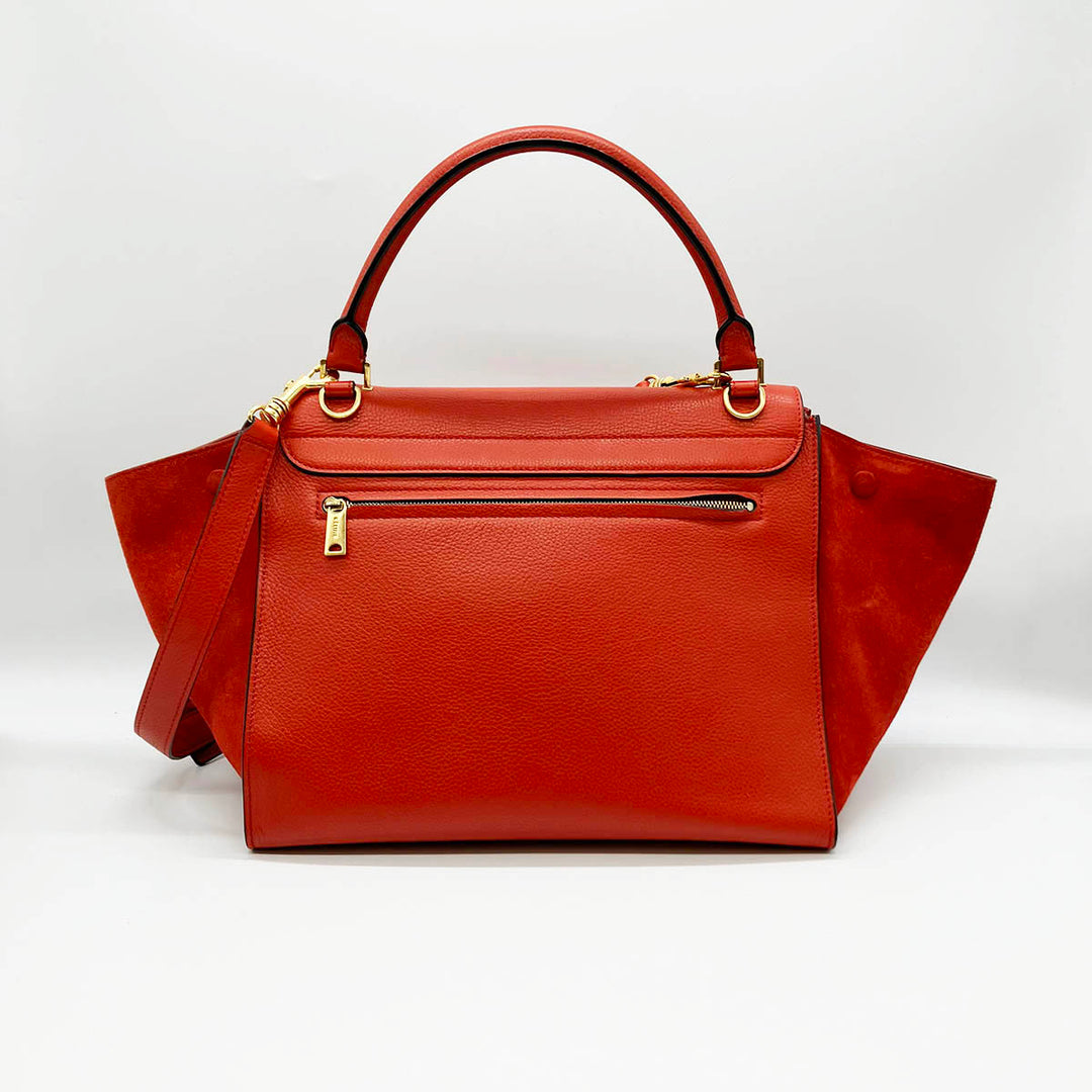 CELINE セリーヌ 
 ハンドバッグ 
レザー レッド