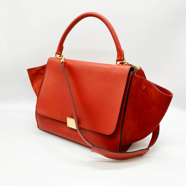 CELINE セリーヌ 
 ハンドバッグ 
レザー レッド